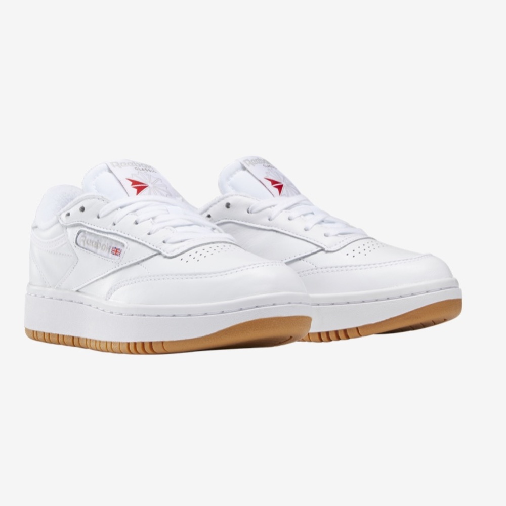 Reebok Club C Double White Sneakers Shoes Size W5